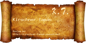 Kirschner Tamás névjegykártya